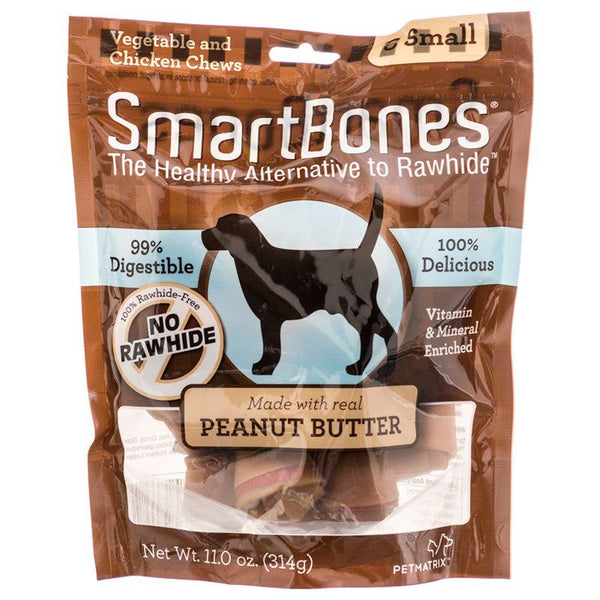 SmartBones Peanut Butter Dog Chews, Small - 3.5" Long - Dogs under 20 Lbs (6 Pack)-Dog-Smartbones-PetPhenom