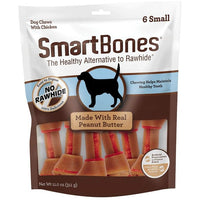 SmartBones Small Chicken and Peanut Butter Bones Rawhide Free Dog Chew, 6 count-Dog-Smartbones-PetPhenom