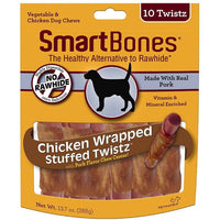 SmartBones Stuffed Twistz Vegetable and Chicken Wrapped Pork Rawhide Free Dog Chew, 10 count-Dog-Smartbones-PetPhenom