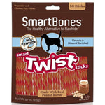 SmartBones Vegetable, Chicken and Peanut Butter Smart Twist Sticks Rawhide Free Dog Chew, 50 count-Dog-Smartbones-PetPhenom