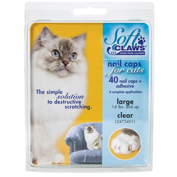 Soft Claws Nail Caps for Cats Clear, Large-Cat-Soft Claws-PetPhenom