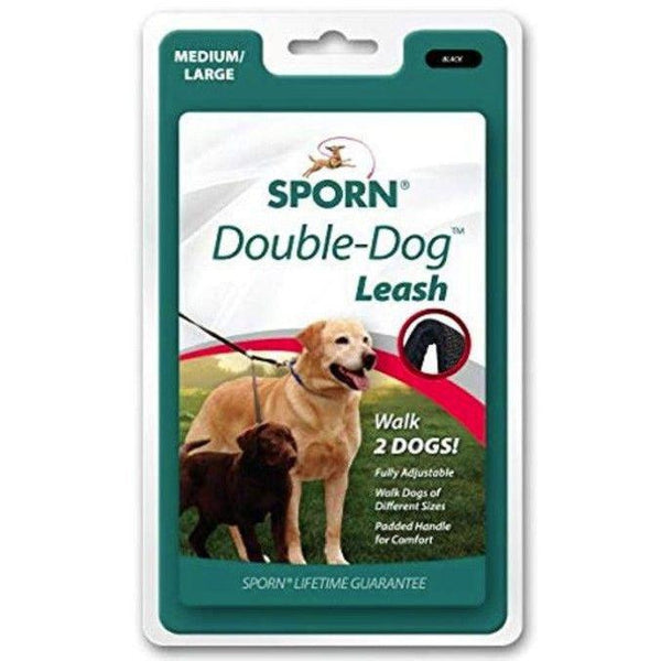 Sporn Double Dog Leash Fully Adjustable for Medium / Large Dogs Black, 1 count-Dog-Sporn-PetPhenom