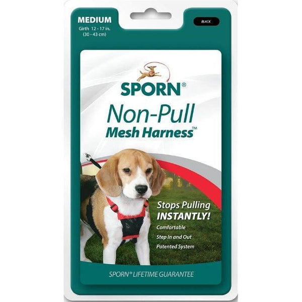 Sporn Non Pull Mesh Harness for Dogs - Black, Medium-Dog-Sporn-PetPhenom