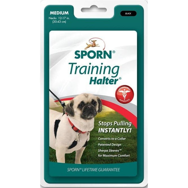Sporn Original Training Halter for Dogs - Black, Medium-Dog-Sporn-PetPhenom