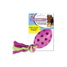Spot Lil Spots Rubber Football W/Rope-Dog-Ethical Pet Products-PetPhenom