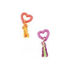 Spot Lil Spots Rubber Heart W/Rope-Dog-Ethical Pet Products-PetPhenom