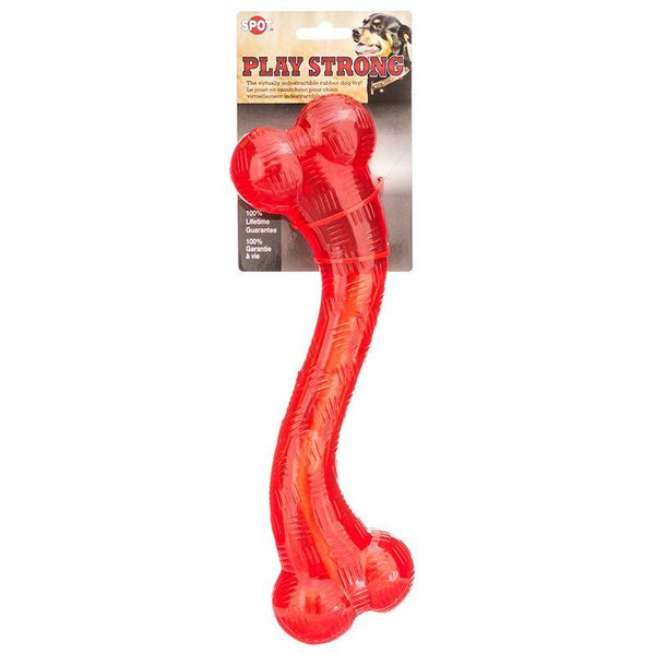 Spot Play Strong Rubber Stick Dog Toy - Red, 12" Long-Dog-Spot-PetPhenom