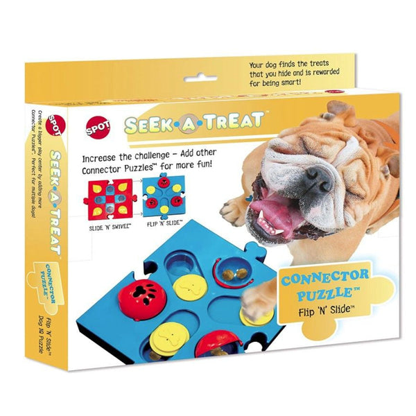 Spot Seek-A-Treat Flip 'N Slide Connector Puzzle Interactive Dog Treat and Toy Puzzle, 1 count-Dog-Spot-PetPhenom