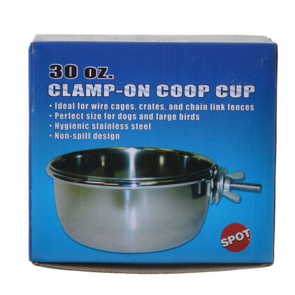Spot Stainless Steel Coop Cup with Bolt Clamp, 30 oz-Bird-Spot-PetPhenom
