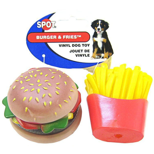 Spot Vinyl Hamburger & Fries Dog Toy, 2 Pack-Dog-Spot-PetPhenom