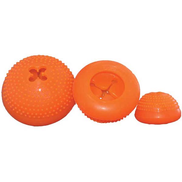 Starmark Everlasting Bento Ball Large Orange 4.5" x 3.5" x 4.5"-Dog-Starmark-PetPhenom