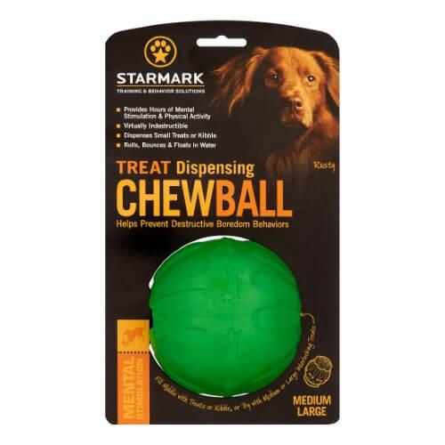 Starmark Treat Dispensing Chew Ball Medium / Large Green 5" x 6" x 6"-Dog-Starmark-PetPhenom