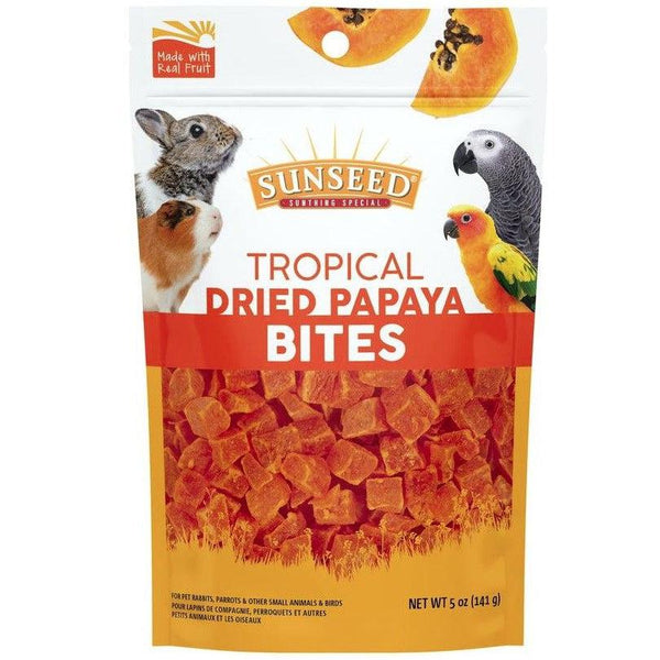 Sunseed Tropical Dried Papaya Bites for Birds and Small Animals , 5 oz-Small Pet-Sunseed-PetPhenom