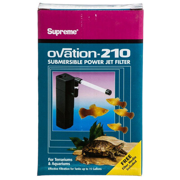 Supreme Ovation Submersible Power Jet Filter, Model 210 - 53 GPH (Up to 15 Gallons)-Fish-Supreme-PetPhenom