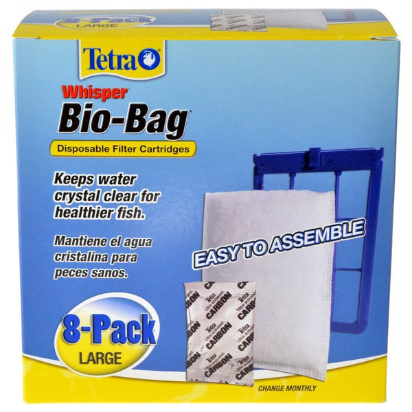 Tetra Bio-Bag Disposable Filter Cartridges, Large - For Whisper 20i, 40i, C, 20, 30, 40 & 60 Power Filters (8 Pack)-Fish-Tetra-PetPhenom