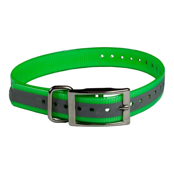 The Buzzard's Roost Reflective Collar Strap 1" Green 1" x 24"-Dog-The Buzzard's Roost-PetPhenom