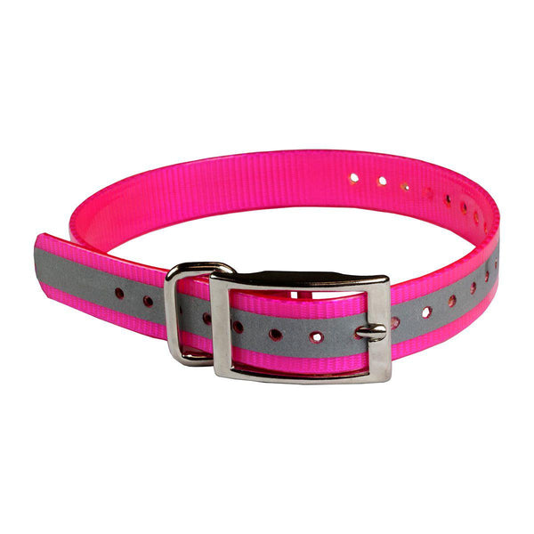 The Buzzard's Roost Reflective Collar Strap 1" Pink 1" x 24"-Dog-The Buzzard's Roost-PetPhenom