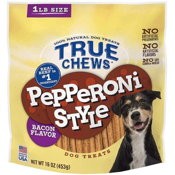 True Chews Pepperoni Style Dog Treats Bacon Flavor, 16 oz-Dog-True Chews-PetPhenom