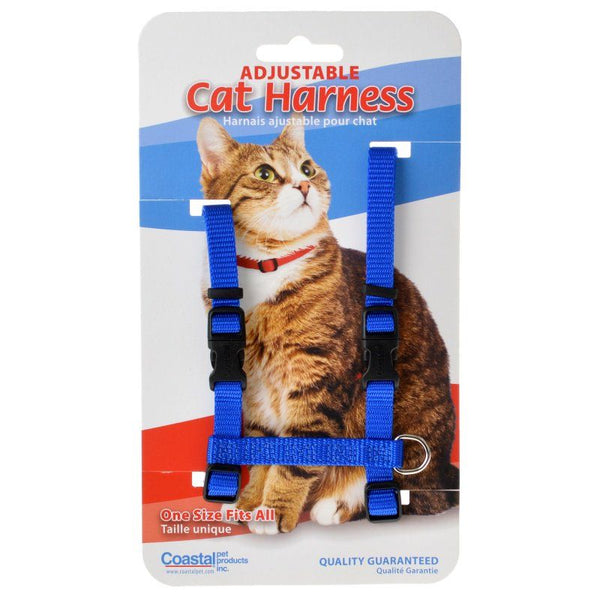 Tuff Collar Nylon Adjustable Cat Harness - Blue, Girth Size 10"-18"-Cat-Tuff Collar-PetPhenom