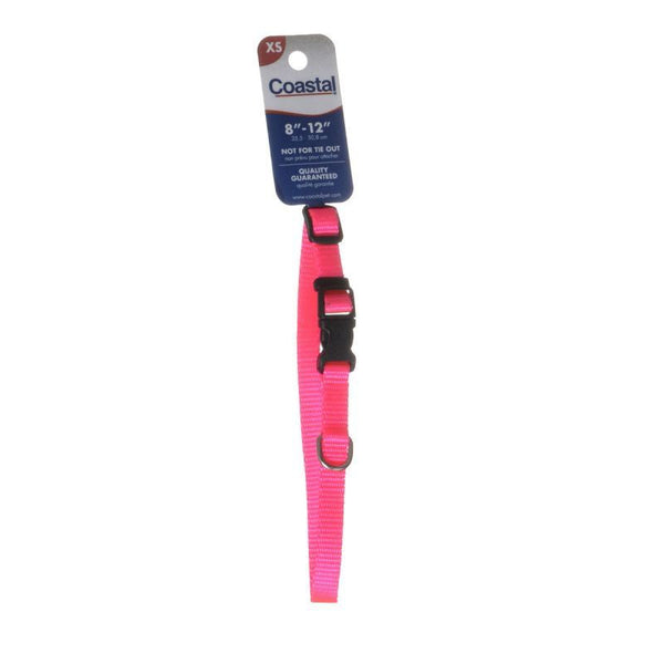 Tuff Collar Nylon Adjustable Collar - Neon Pink, 8"-12" Long x 3/8" Wide-Dog-Tuff Collar-PetPhenom