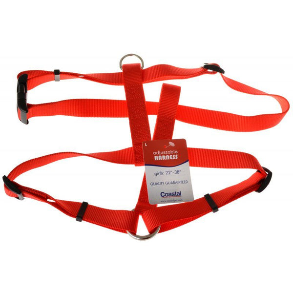 Tuff Collar Nylon Adjustable Harness - Red, Large (Girth Size 22"-38")-Dog-Tuff Collar-PetPhenom