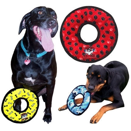 Tuffy® Tuffy's Ultimate Ring Toy -Yellow / Bone print-Dog-VIP Products-PetPhenom
