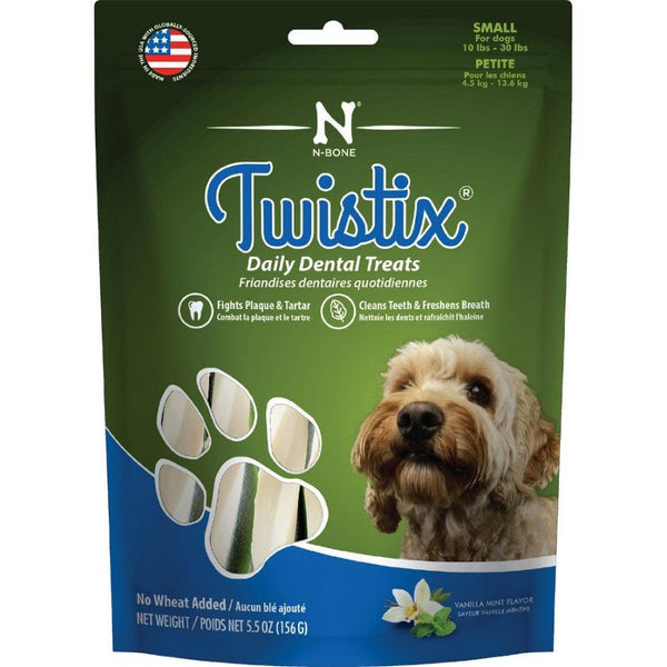 Twistix Wheat Free Dental Dog Treats - Vanilla Mint Flavor, Small - For Dogs 10-30 lbs - (5.5 oz)-Dog-Twistix-PetPhenom
