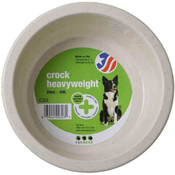 Van Ness Crock Heavyweight Dish, Medium - 6" Diameter (20 oz)-Dog-Van Ness-PetPhenom