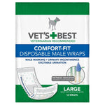 Vet's Best Comfort-Fit Disposable Male Dog Wrap 12 pack Large White 5.88" x 4.75" x 8.38"-Dog-Vet's Best-PetPhenom
