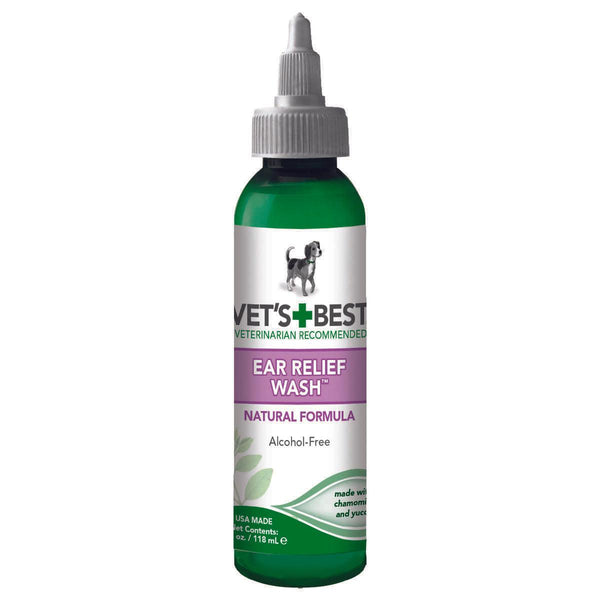 Vet's Best Dog Ear Relief Wash 4oz Green 1.5" x 1.5" x 6.5"-Dog-Vet's Best-PetPhenom