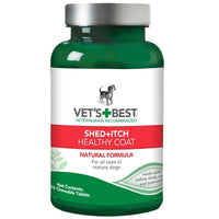 Vet's Best Dog Healthy Coat Shed and Itch Supplement 50 Tablet Green 2.5" x 2.5" x 4.94"-Dog-Vet's Best-PetPhenom