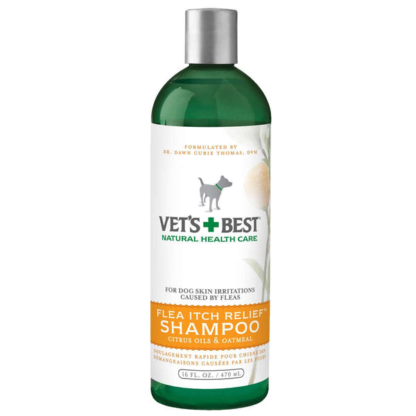 Vet's Best Flea Itch Relief Dog Shampoo 16oz Green 2.45" x 2.45" x 8"-Dog-Vet's Best-PetPhenom