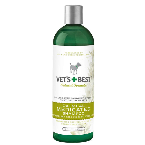 Vet's Best Oatmeal Medicated Dog Shampoo 16oz Green 2.45" x 2.45" x 8"-Dog-Vet's Best-PetPhenom
