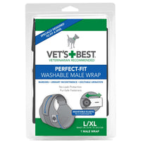 Vet's Best Perfect-Fit Washable Male Wrap 1 pack Large / Extra Large Black 6" x 2.13" x 9"-Dog-Vet's Best-PetPhenom