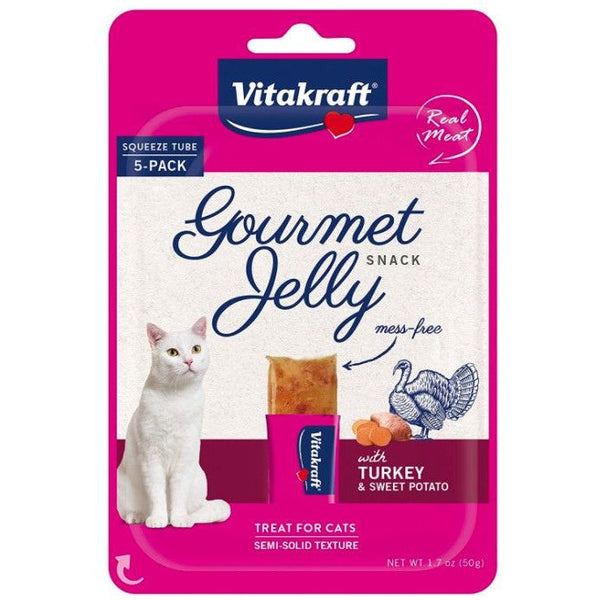 VitaKraft Gourmet Jelly Cat Treat with Turkey and Sweet Potato, 5 count-Cat-VitaKraft-PetPhenom