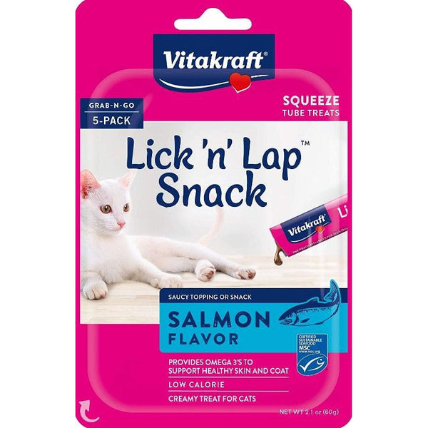 VitaKraft Lick N Lap Snack Salmon Cat Treat, 5 count-Cat-Vitakraft-PetPhenom