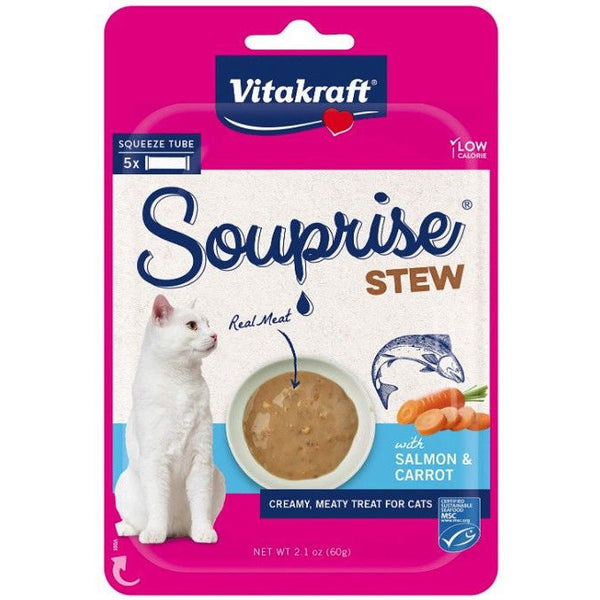 VitaKraft Souprise Stew Lickable Cat Treat Salmon and Carrot, 5 count-Cat-VitaKraft-PetPhenom