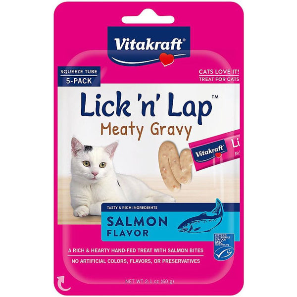 Vitakraft Lick n Lap Meaty Gravy Salmon Flavor Cat Treat, 2.8 oz-Cat-Vitakraft-PetPhenom