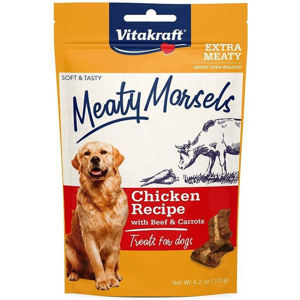 Vitakraft Meaty Morsels Mini Chicken Recipe with Beef and Carrots Dog Treat, 4.2 oz-Dog-Vitakraft-PetPhenom