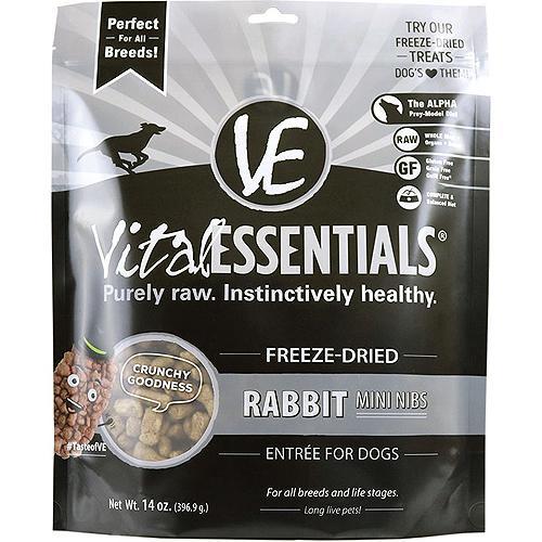 Vital Essentials Rabbit Entree Mini Nibs Grain-Free Freeze-Dried Dog Food, 14-oz-Dog-Vital Essentials-PetPhenom