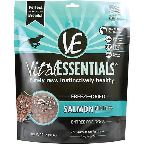 Vital Essentials Salmon Entree Mini Nibs Grain-Free Freeze-Dried Dog Food , 14-oz-Dog-Vital Essentials-PetPhenom