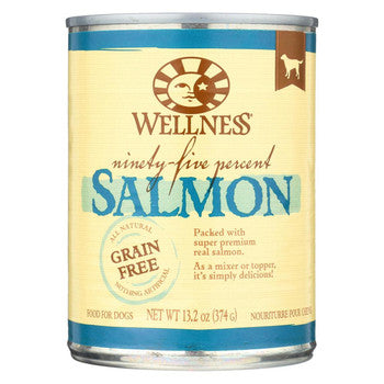 Wellness Pet Products Canned Dog Food -95% Salmon - Case of 12 - 13.2 oz-Dog-Wellness Pet Products-PetPhenom