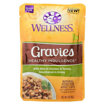 Wellness Pet Products Cat Food - Gravies with Bits of Chicken and Turkey Smothered In Gravy - Case of 24 - 3 oz.-Cat-Wellness Pet Products-PetPhenom