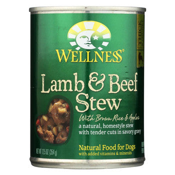 Wellness Pet Products Dog Food - Lamb and Beef with Brown Rice and Apple - Case of 12 - 12.5 oz.-Dog-Wellness Pet Products-PetPhenom