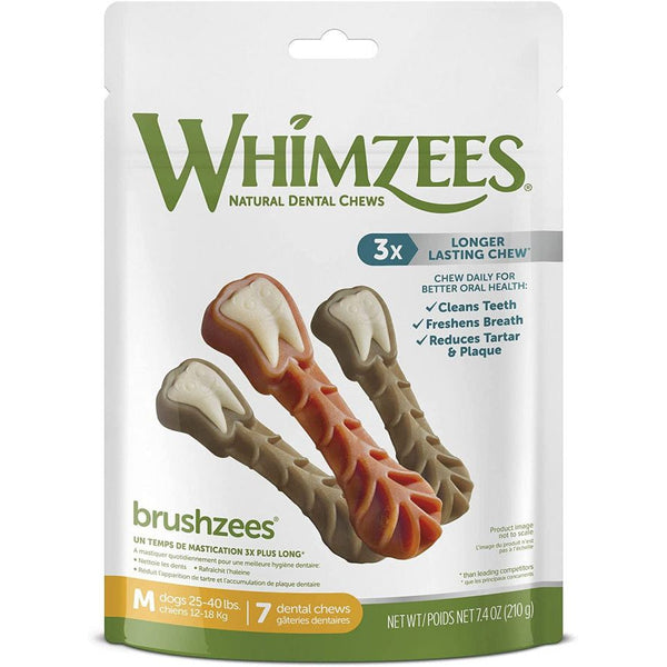 Whimzees Brushzees Dental Treats Medium, 7.4 oz-Dog-Whimzees-PetPhenom