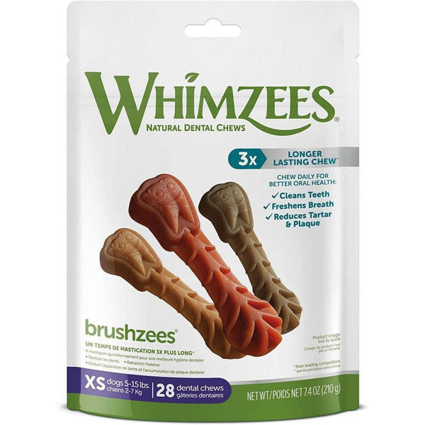 Whimzees Brushzees Dental Treats X-Small, 7.4 oz-Dog-Whimzees-PetPhenom