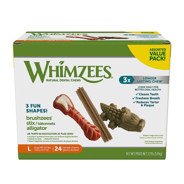 Whimzees Dog Dental Chew Variety Pack Large, 24 count-Dog-Whimzees-PetPhenom