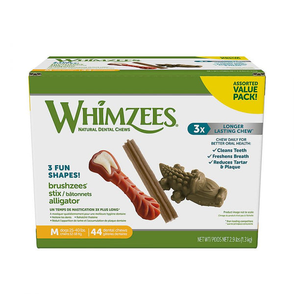 Whimzees Dog Dental Chew Variety Pack Medium, 44 count-Dog-Whimzees-PetPhenom