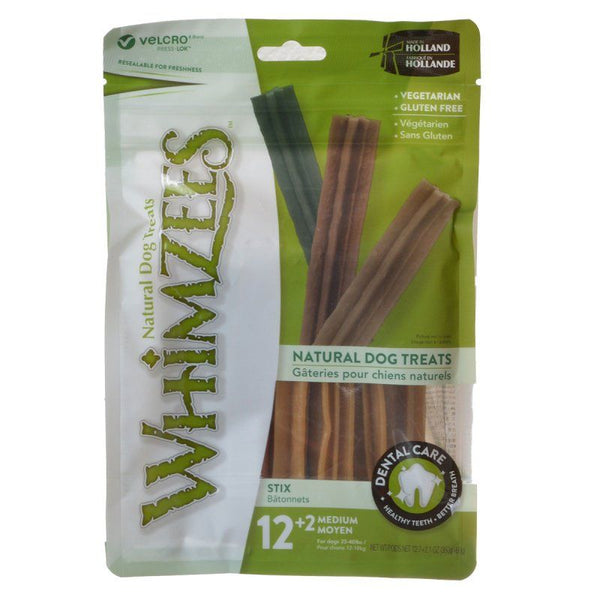Whimzees Natural Dental Care Stix Dog Treats, Medium - 14 Pack - (Dogs 25-40 lbs)-Dog-Whimzees-PetPhenom