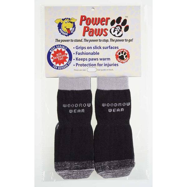 Woodrow Wear Power Paws Grey Hound Reinforced Foot Medium Black/Gray 1.6" - 1.75" x 2.25" - 2.6"-Dog-Woodrow Wear-PetPhenom
